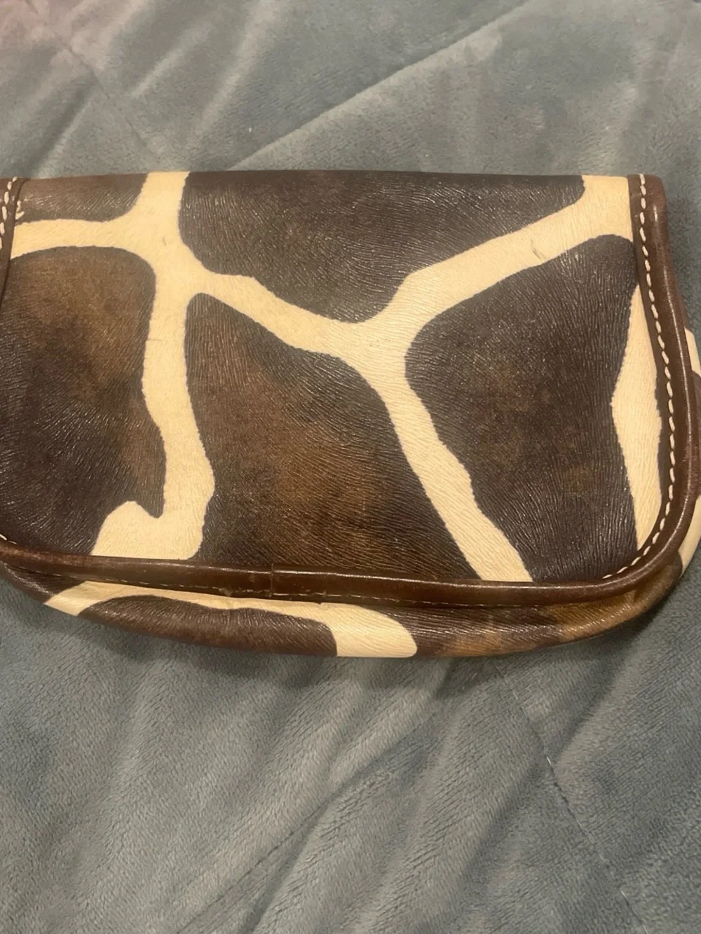 Dooney & Bourke Black and Cream Cow Print Leather Snap Wallet